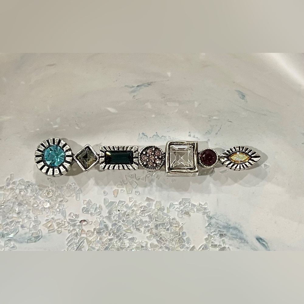 PATRICIA LOCKE VINTAGE MULTICOLOR CRYSTAL ‘COSMO’ BROOCH (2003)